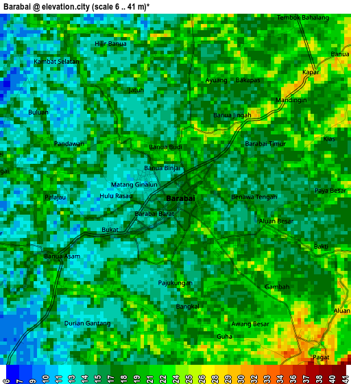 Barabai elevation map