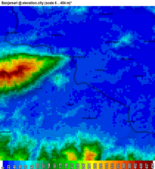 Banjarsari elevation map