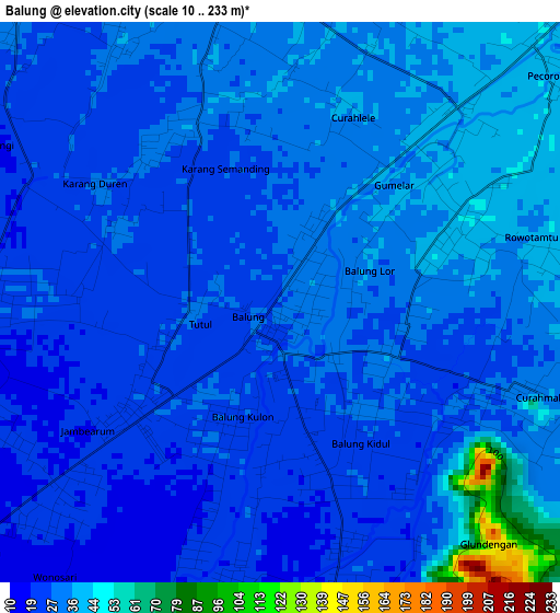 Balung elevation map