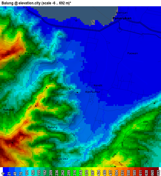 Balung elevation map