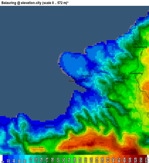 Balauring elevation map