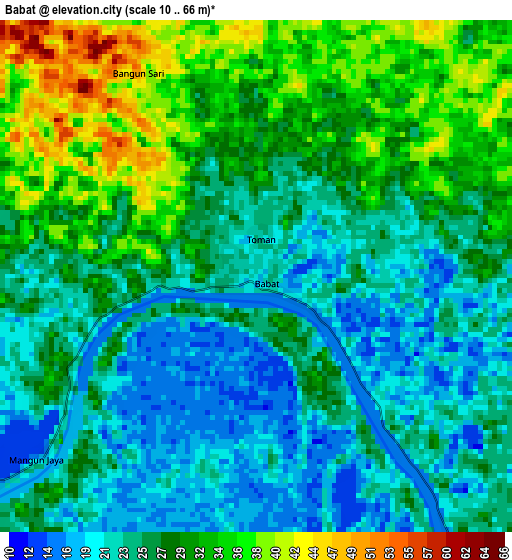 Babat elevation map