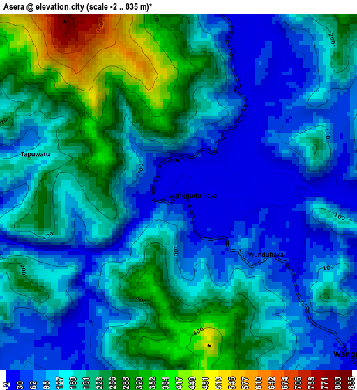 Asera elevation map