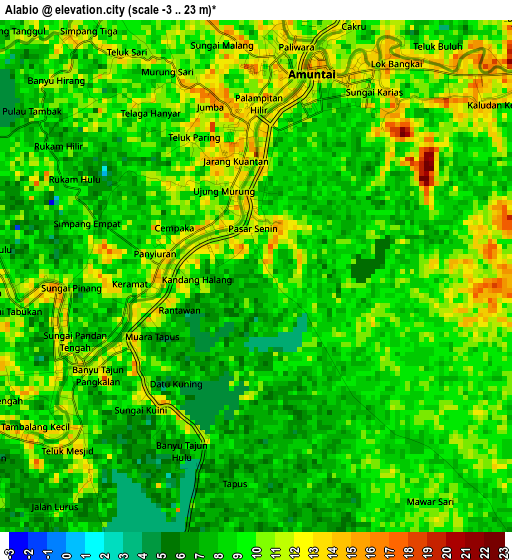 Alabio elevation map