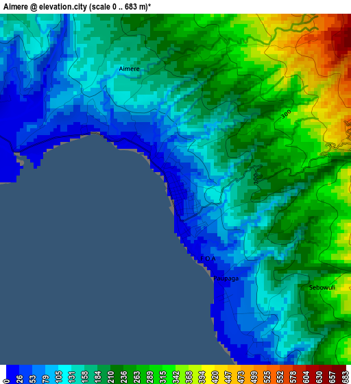 Aimere elevation map