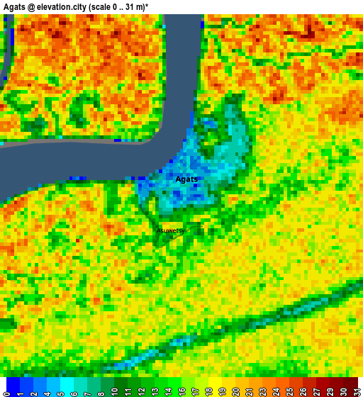 Agats elevation map