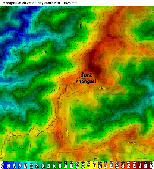 Phôngsali elevation map