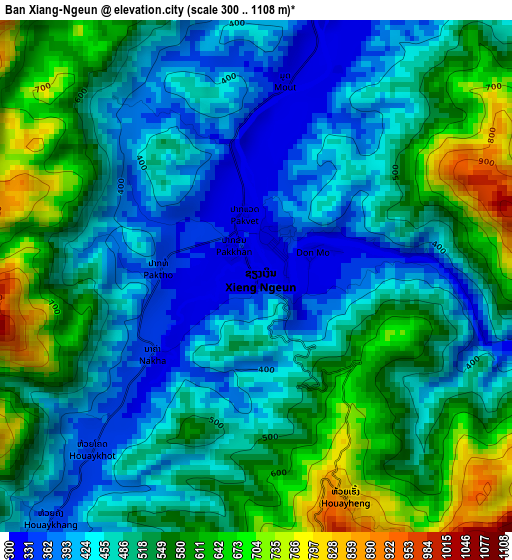 Ban Xiang-Ngeun elevation map