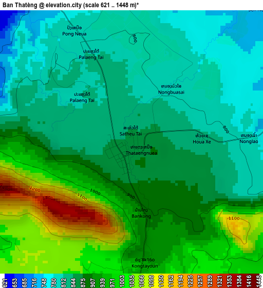 Ban Thatèng elevation map