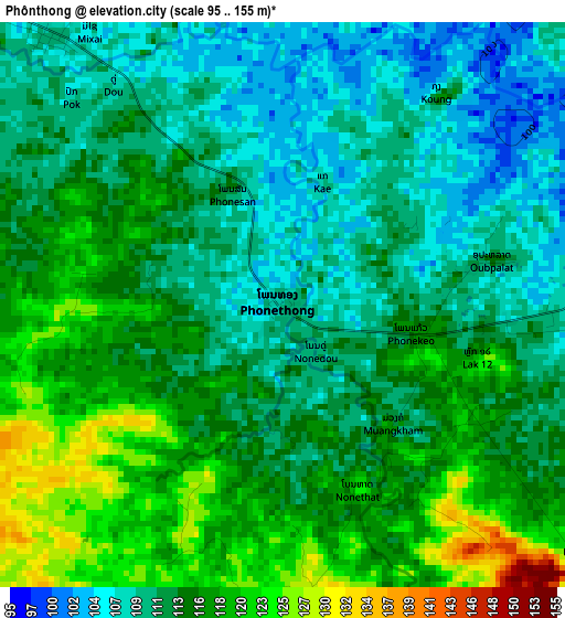 Phônthong elevation map
