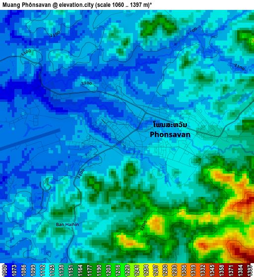 Muang Phônsavan elevation map
