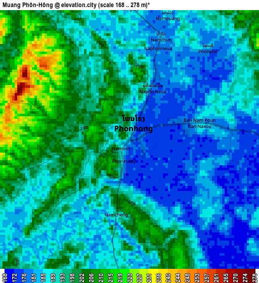 Muang Phôn-Hông elevation map