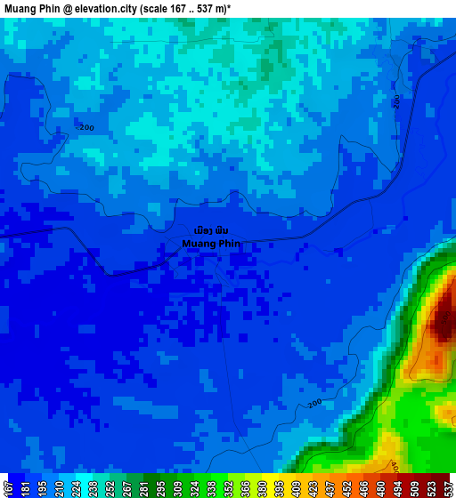 Muang Phin elevation map