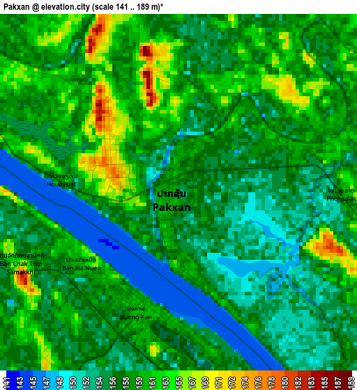 Pakxan elevation map