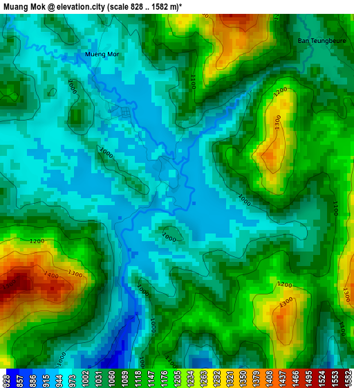 Muang Mok elevation map