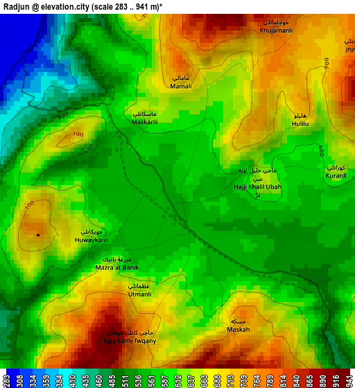 Radjun elevation map