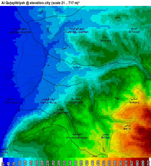 Al Quţaylibīyah elevation map