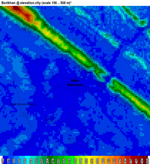 Borikhan elevation map