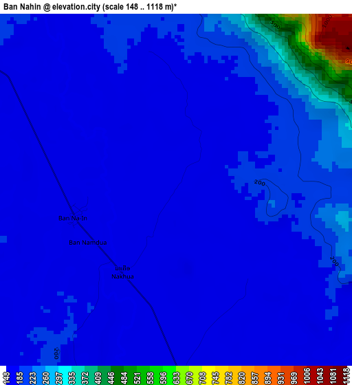 Ban Nahin elevation map