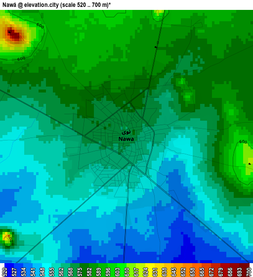 Nawá elevation map