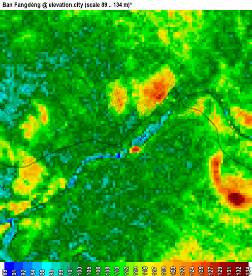 Ban Fangdèng elevation map
