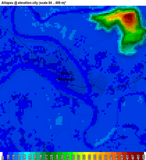 Attapeu elevation map