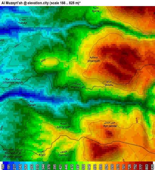 Al Muzayri‘ah elevation map