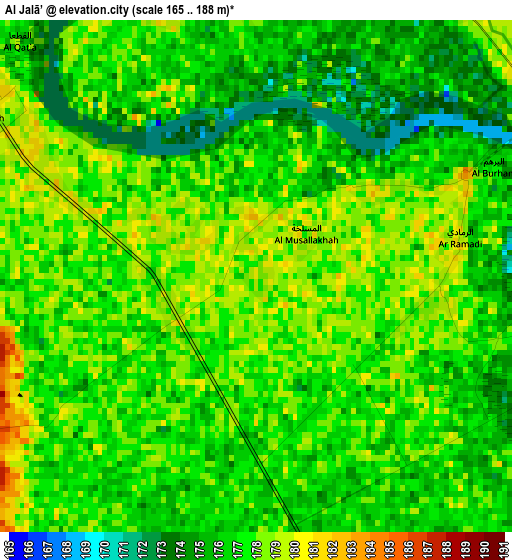 Al Jalā’ elevation map