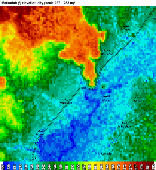 Markadah elevation map