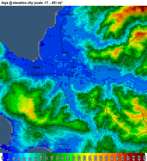 Ilaya elevation map