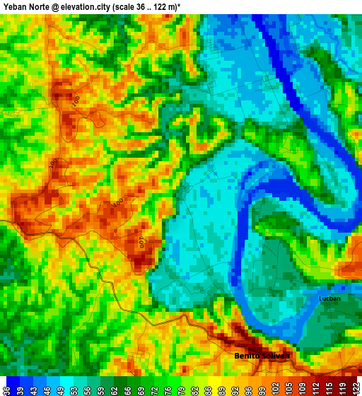 Yeban Norte elevation map