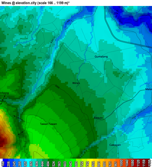 Wines elevation map