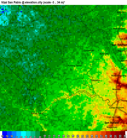 Vizal San Pablo elevation map