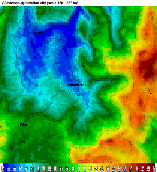 Villaviciosa elevation map