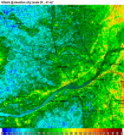 Villasis elevation map