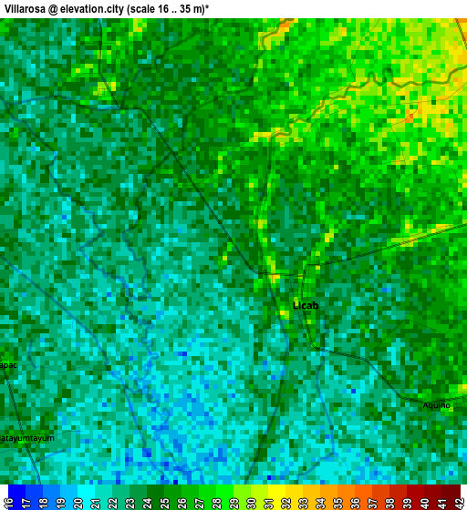 Villarosa elevation map