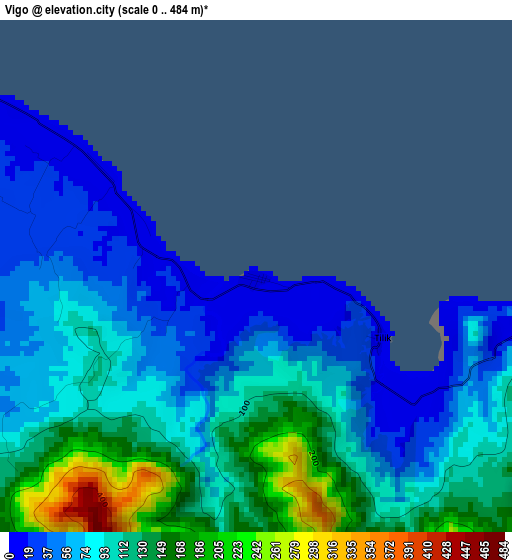 Vigo elevation map