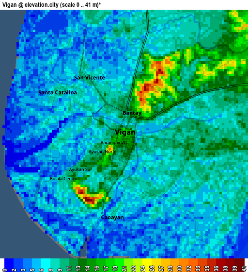 Vigan elevation map