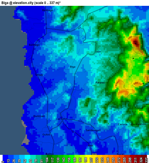 Biga elevation map