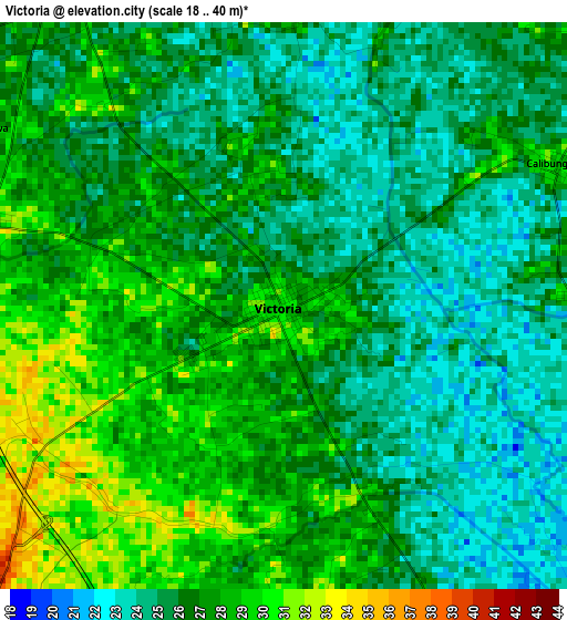 Victoria elevation map