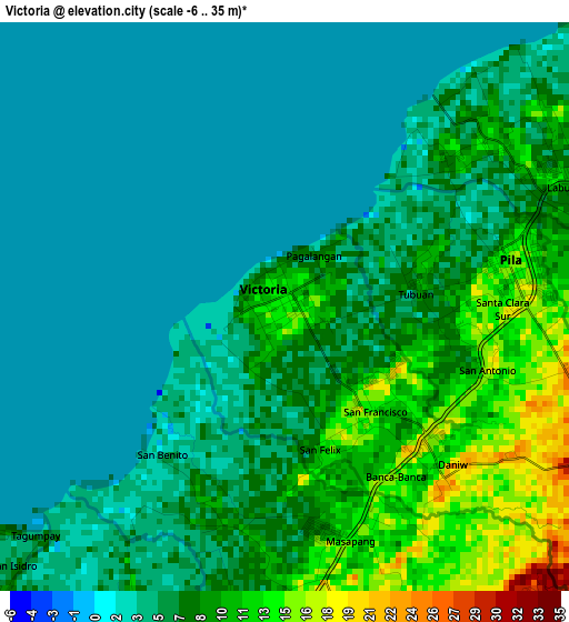 Victoria elevation map