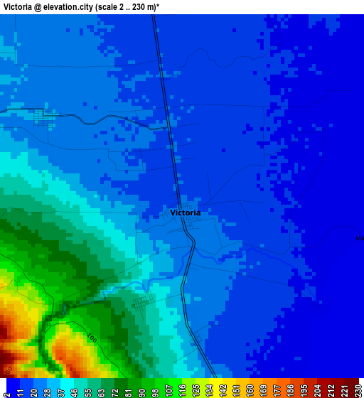 Victoria elevation map