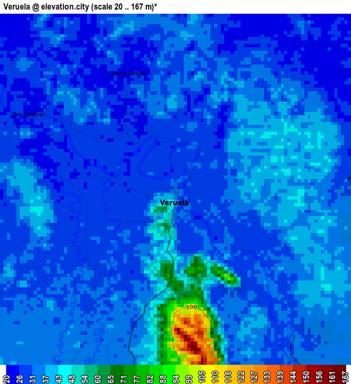 Veruela elevation map