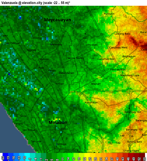 Valenzuela elevation map