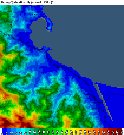 Uyong elevation map