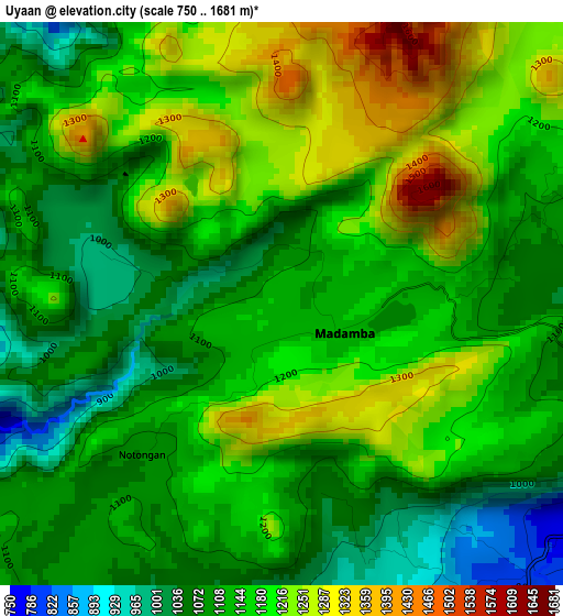 Uyaan elevation map