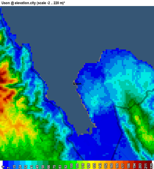 Uson elevation map