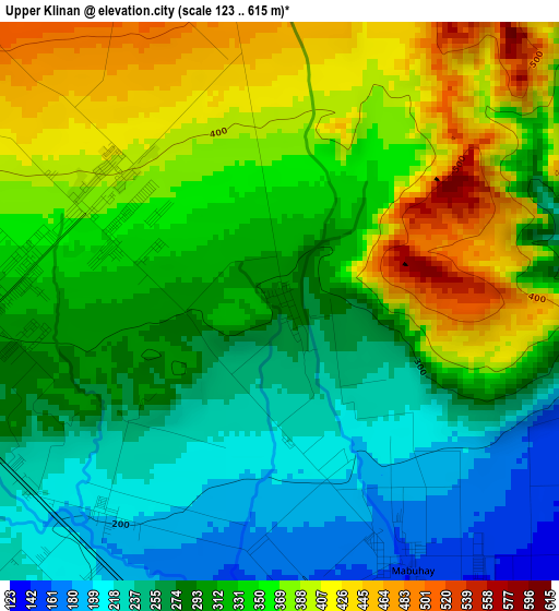 Upper Klinan elevation map