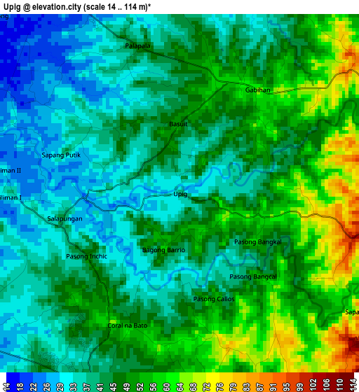 Upig elevation map