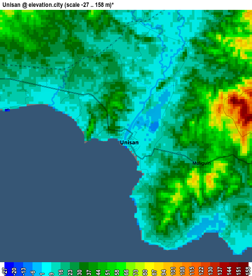 Unisan elevation map